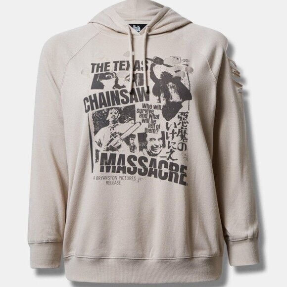 Torrid Texas Chainsaw Massacre Super Soft Distressed Hoodie Halloween Horror 3X - Picture 2 of 8